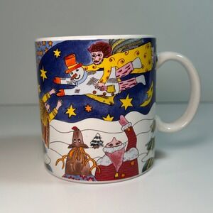 Vintage 1997 Kiki The Angel Teaches The Snowman How To Fly Mug Made Japan 12 oz